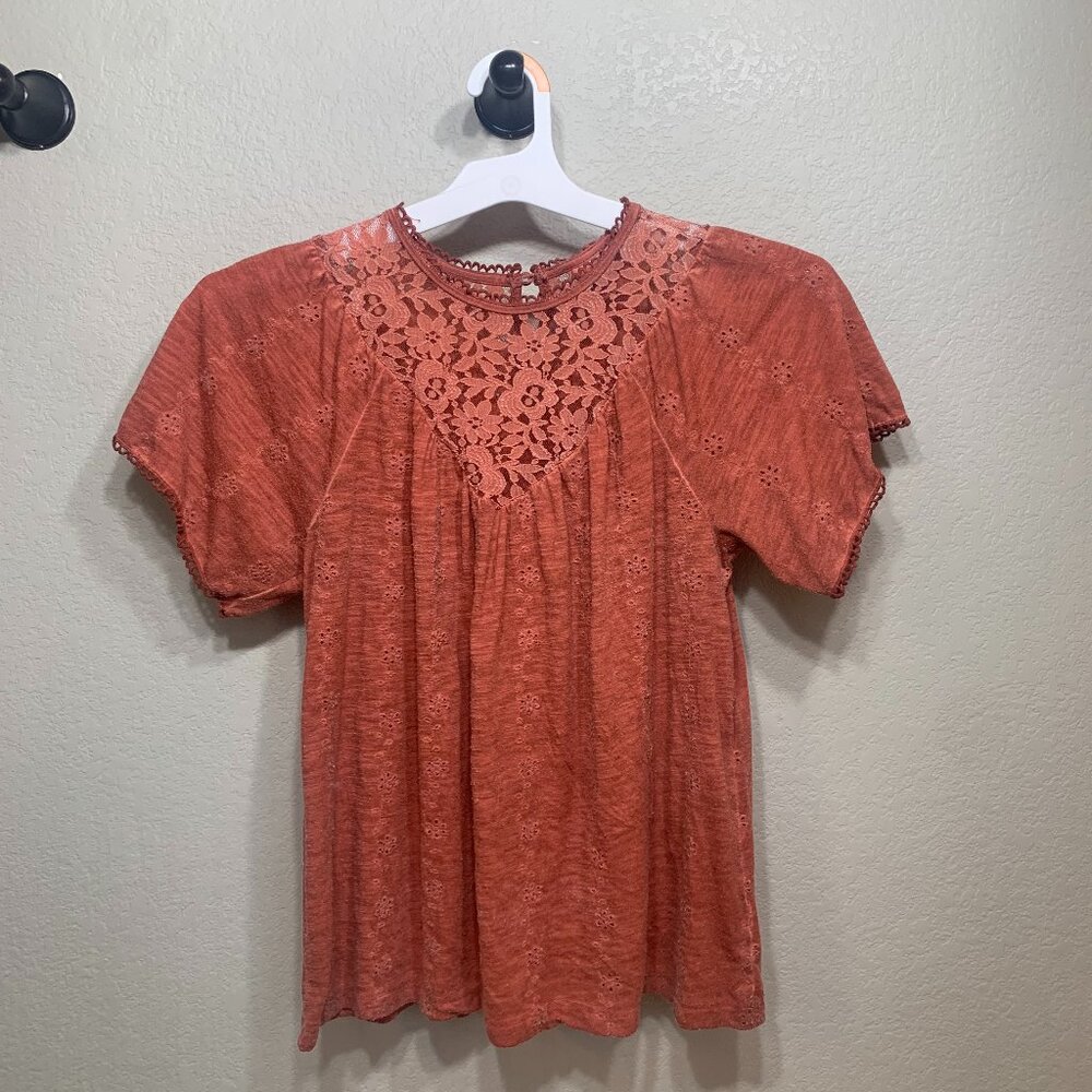 Burnt Orange Knox Rose Blouse